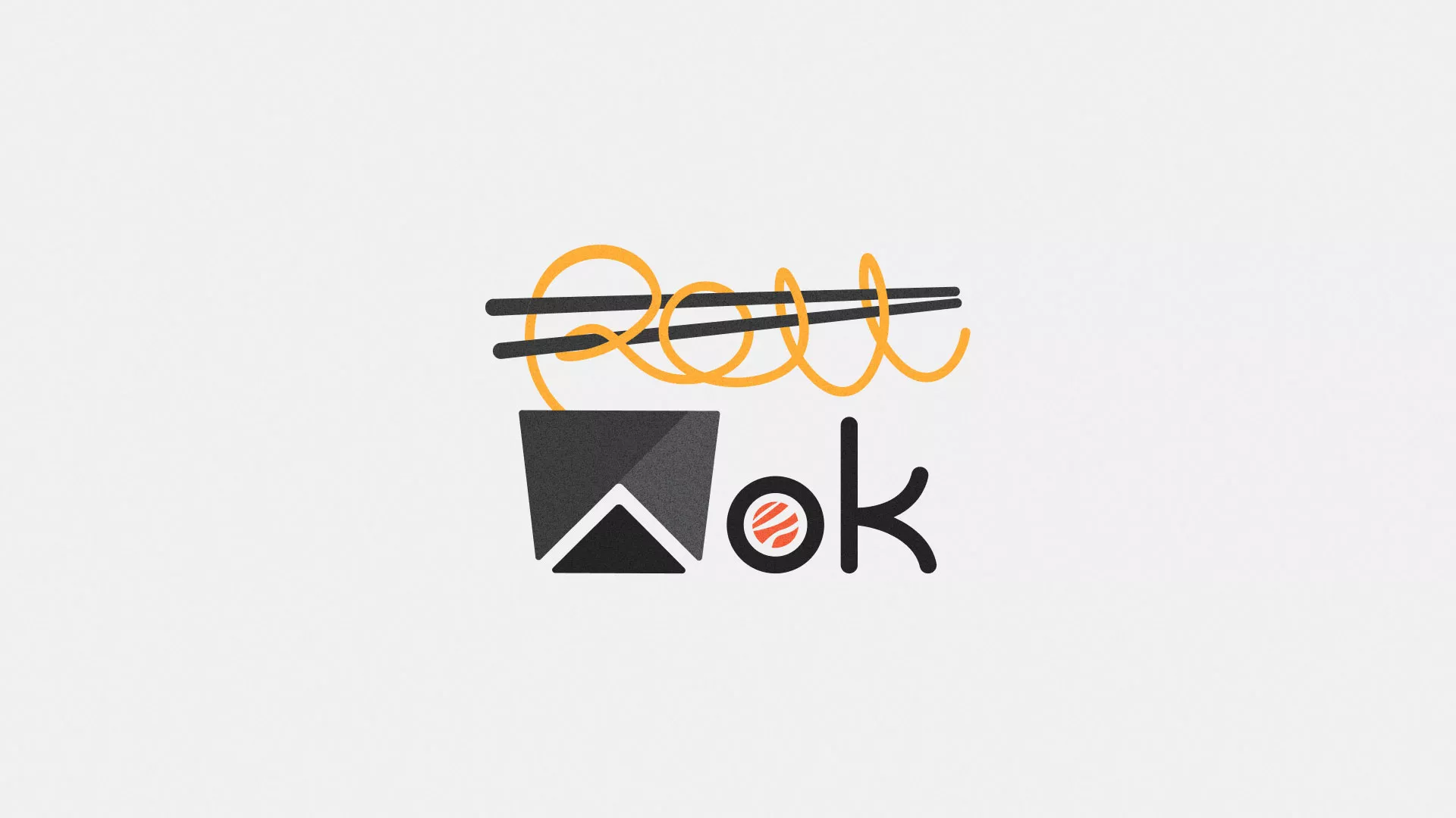 Разработка логотипа суши-бара «Roll Wok Club» в Черноголовке